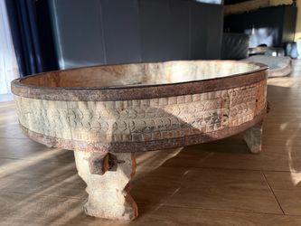 Hand Carved Indian Chakki Table