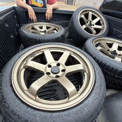 Bronze Rims With Continental Extreme Contact DWS06 Plus All Season Tires Set