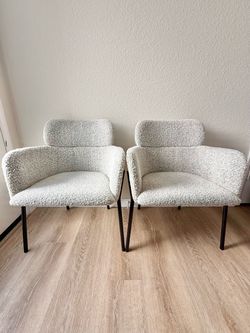 CB2 Azalea Black and White Boucle Dining Chairs