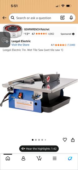 wet tile saw with 7 inch blade