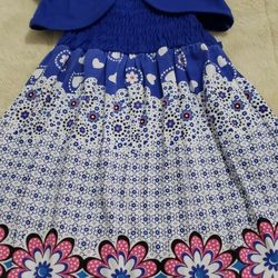 Beautiful Royal Blue, White And Hot Pink Dress  Size 5!!