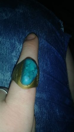 Turquoise copper hand made ring