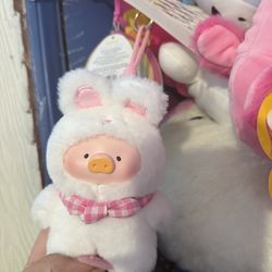 Plush pendant lulu the pig white rabbit