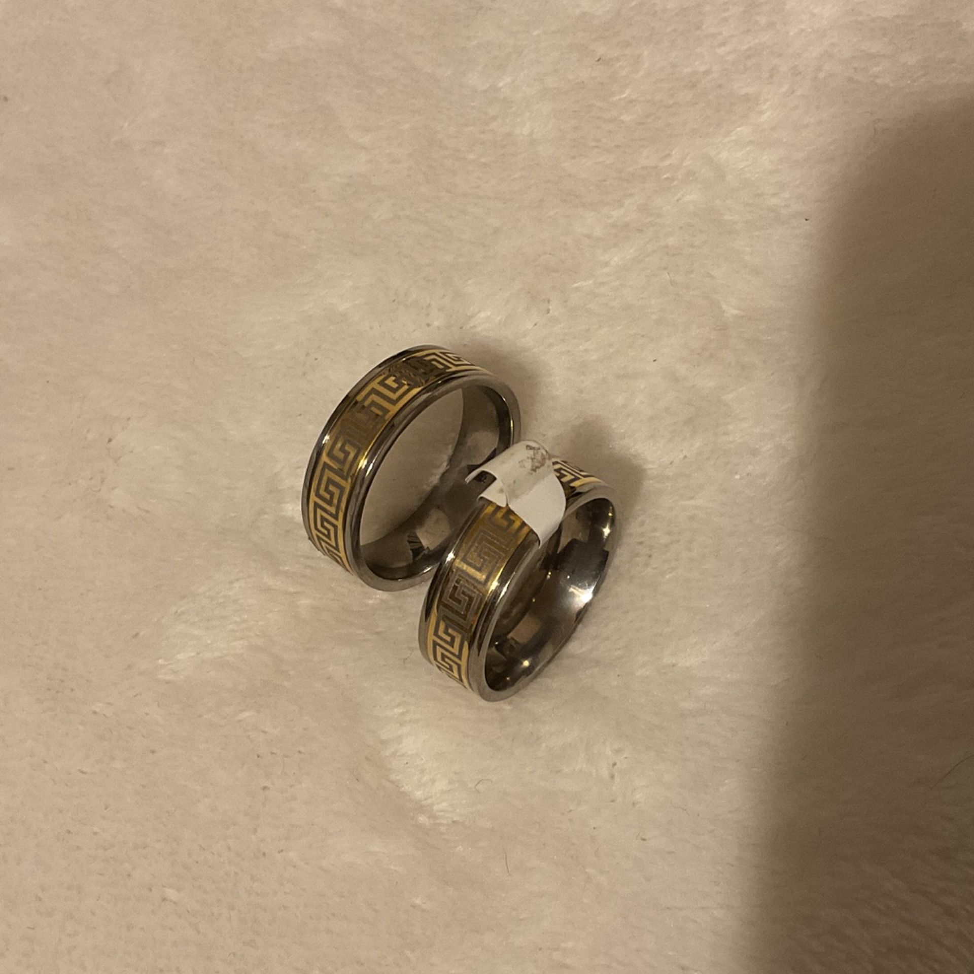 Titanium 2 Tone Band Rings…Sizes 10,11