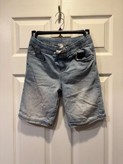 Cat & Jack Big Kids Light Blue Denim Drawstring Shorts, Size: XL
