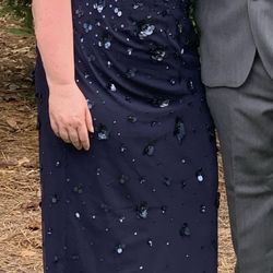Adrianna Papell Navy Sequin Dress