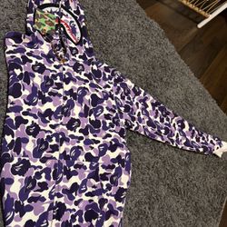 Purple camo Bape Hoodie size Medium