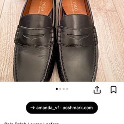 Polo Ralph Lauren Leather Loafer  ( Black Size 10) 