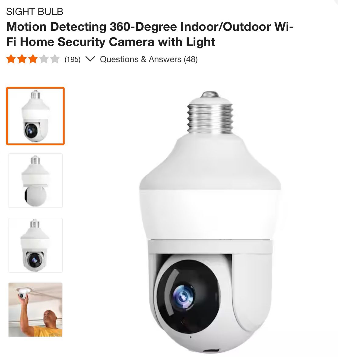 Motion Detecting 360 Degree Indoor/outdoor Wi-Fi Security Camera With Light