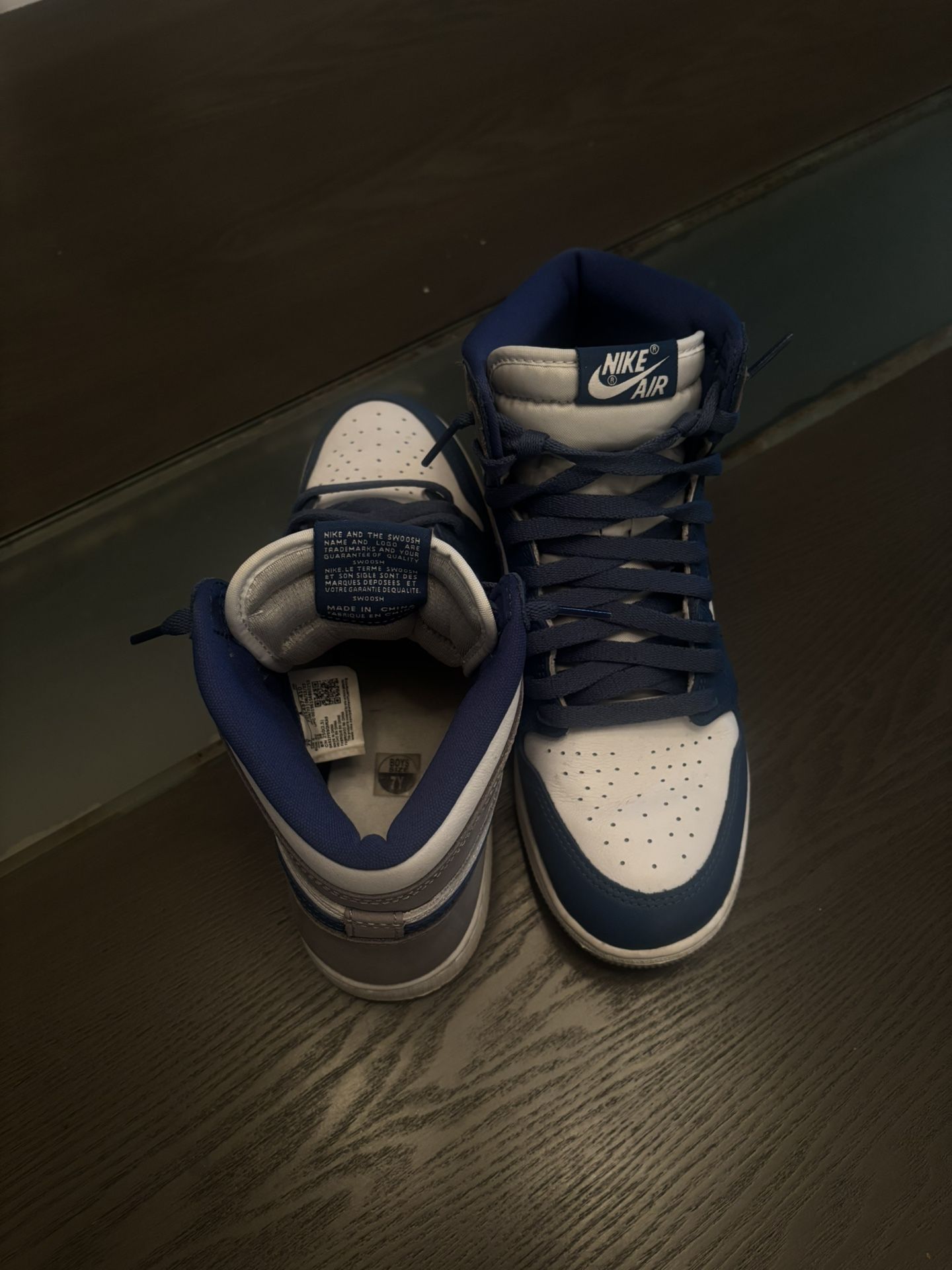 Men's Jordan 1 Retro High OG True Blue/White-Cement Grey - 7Y