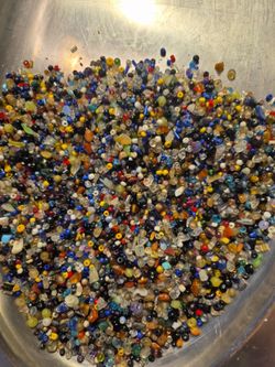 A bag of glass small beads