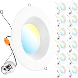 Sunco 12 Pack LED Recessed Lighting 6 Inch, Retrofit Can Lights, 965LM, 13W (100W Equivalent), Selectable CCT 2700K/3000K/3500K/4000K/5000K, Dimmable,