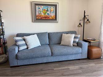 Performance Fabric Blue / Gray Sofa - Washable & Highly Durable Fabric