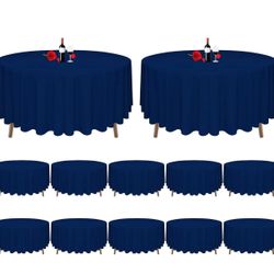 Pack of 12 round navy blue tablecloths