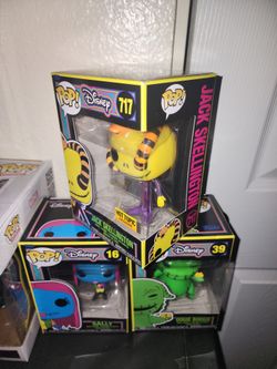 Nightmare Before Christmas Neon Blacklight Pop Set