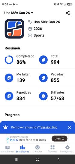 Album panini hago cambios