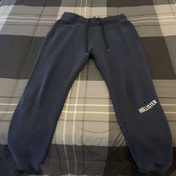Hollister a Adult Size  Medium navy joggers!! Small hole