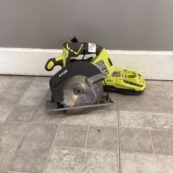 Ryobi F507 18volt Circular Saw W/battery And Charger 