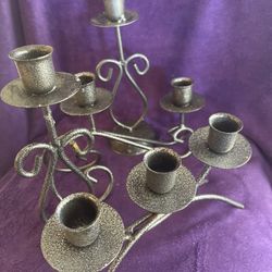  Vintage Wrought Iron 7 Candle Candelabra Rustic Metal Candle Holder Farmhouse Decor Table Centerpiece