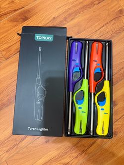 TOPKAY 4-Pack Refillable Torch Lighters without fuel