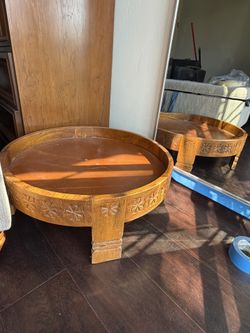 Hand Carved Wooden Meditation Coffee Table