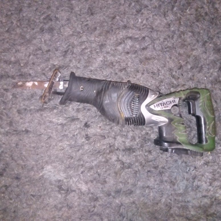 Hitachi cordless reciprocating saw
-CR18DL
-WORKS GREAT BUT NEEDS BATTERY SO JUST 10 BUCKS
