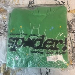 Green Rhinestone Sp5der Hoodie 