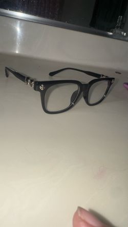Black Y2K glasses with silver cross
