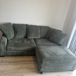 86” Green Corduroy Sofa 