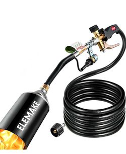 NEW- Propane Torch Weed Burner, Propane Weed Torch with 10ft Long Hose (Black)