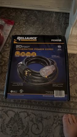 Reliance Controls 20 Ft Generator Power Cord
