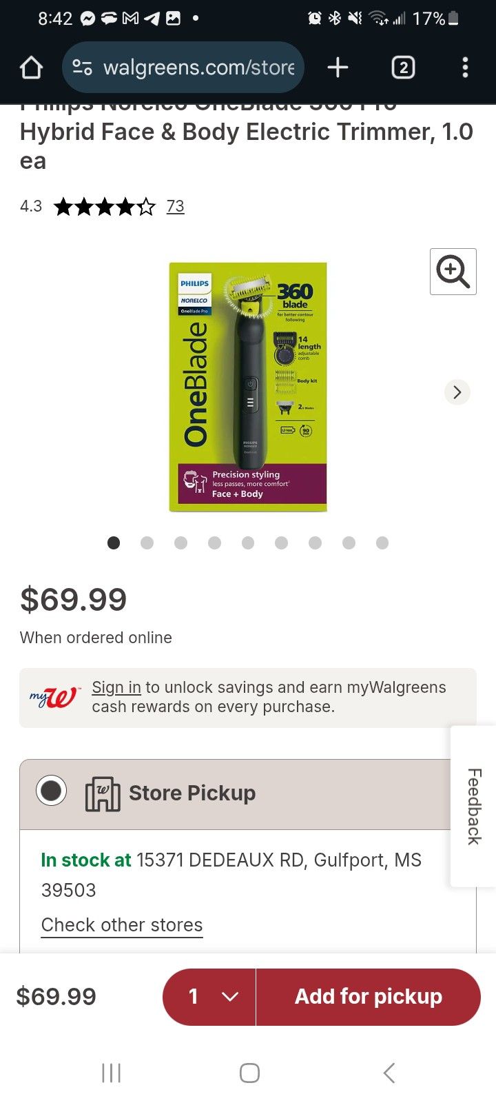 Mens Electric Shaver