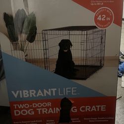 Large Two Door Dog Crate w/ Bed $80