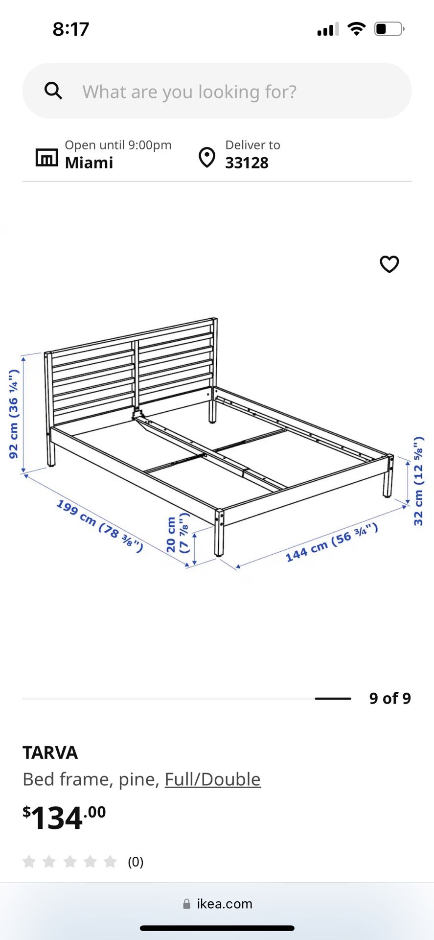 IKEA Tarva FULL Pine Bed Frame & Bed Slats Disassembled Delivery