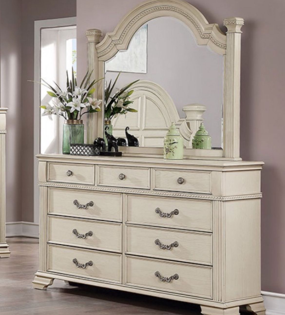 ANTIQUE WHITE DRESSER!!🔥Visit Our Showroom📍Apply Now✅ Delivery Express🚚SPECIAL DEAL🥳🎉