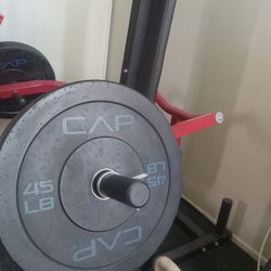 Chest Press Machine With Bumper Plate Weight Included 