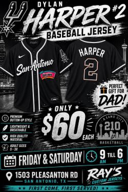 Spurs Harper baseball style jersey