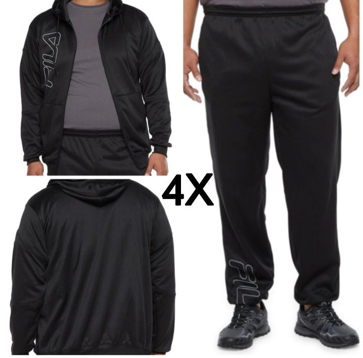 New 3X And 4X Fila Jogger Tracksuit W/Reflective Logo