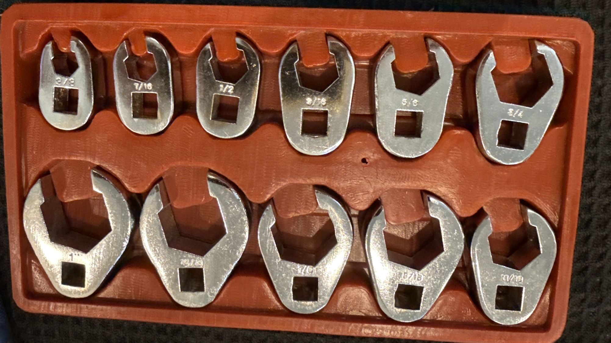 10pc SAE Crowfoot Wrench Set – 3/8” to 1”