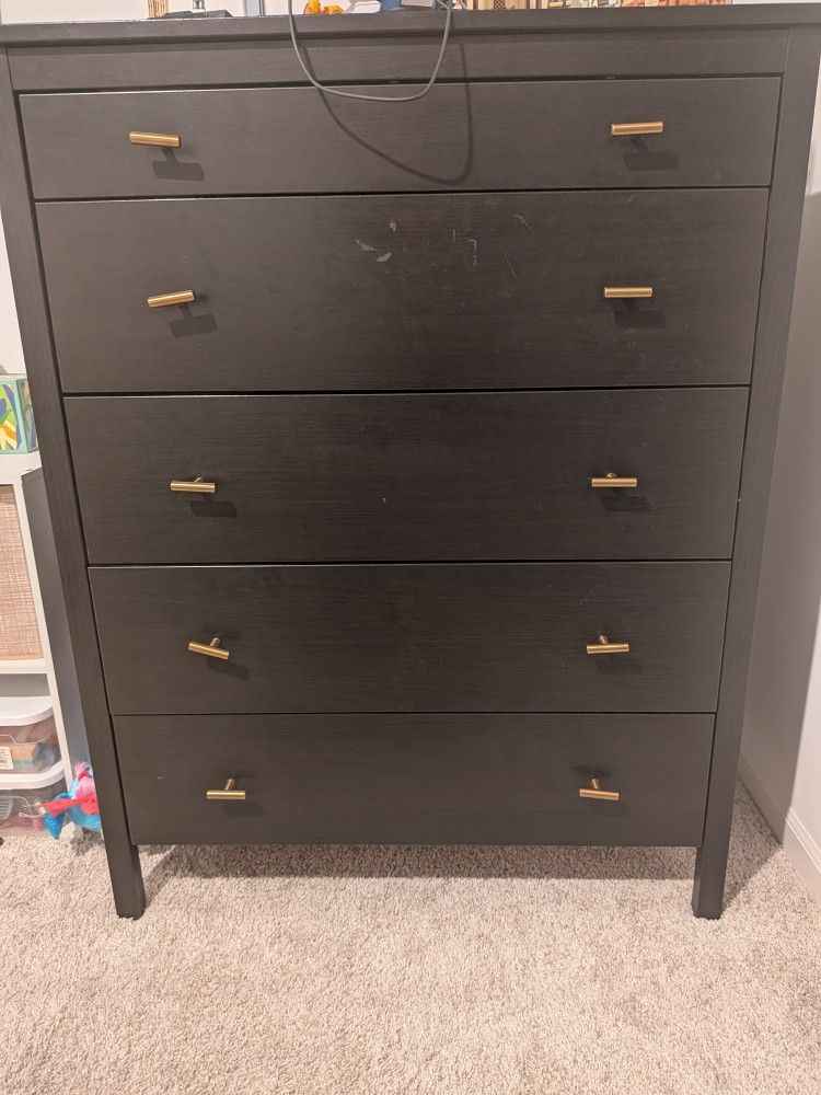 5 Drawer Dresser In Black From IKEA