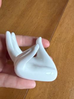 White Ceramic Hand Figurine