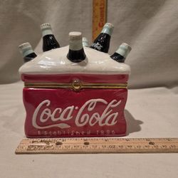 "Coca-Cola" Porcelain Ice Cooler/ Bottles VTG 2002 By  Houston Harvest 