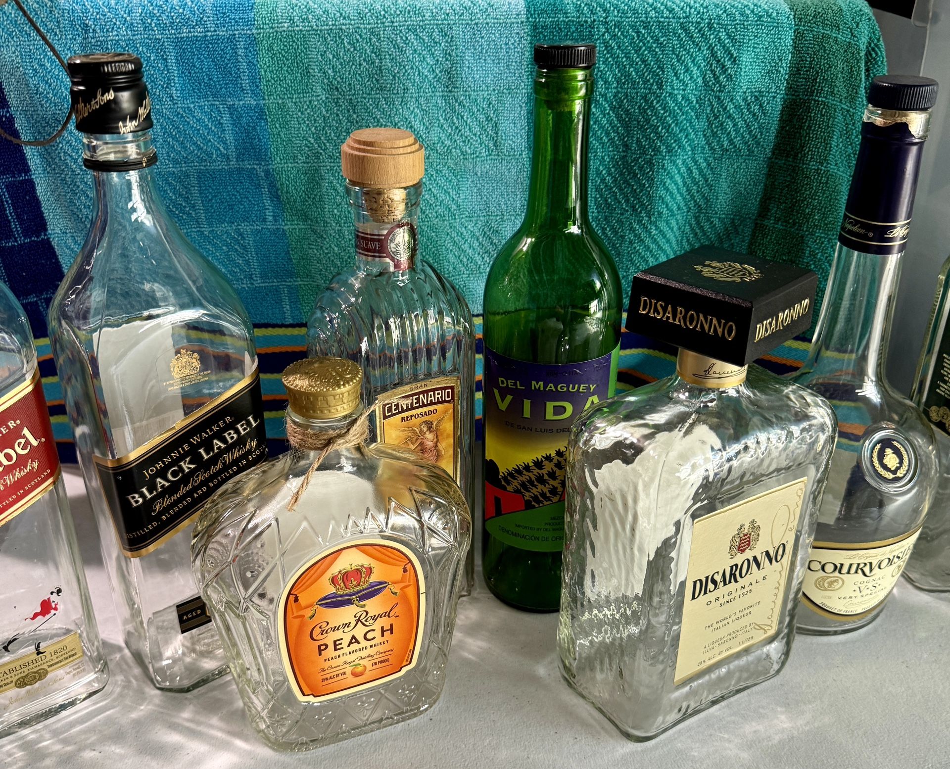 All New And Fresh Empty Alcohol Bottles Great Price! Price Reduced! Help The Planet!! Repurpose!!