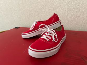 Red Vans Sneakers Size 5.5 Men / 7 Women