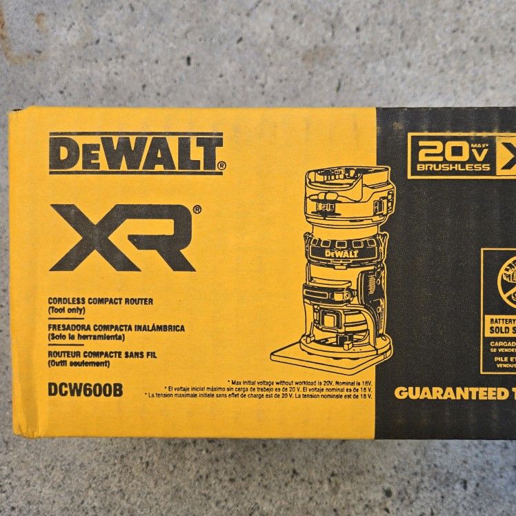 Dewalt 20v Router Brushless XR With Variable Speed Brand New Tool Only