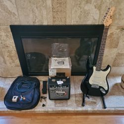Electrc  Guitar And Fender Amp  Combo
