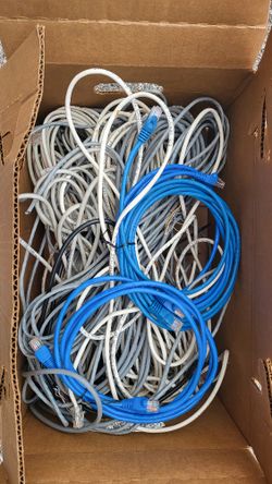 Box Full Of Cat Cables / Network Cables