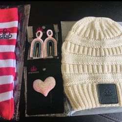Hat, Socks, Earrings, Hairclip