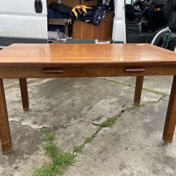 Antique Walnut Library Table Desk Needs Restoration 