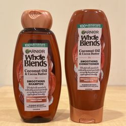 Garnier Whole Blends Coconut Oil & Cocoa Butter smoothing shampoo & conditioner 12.5 oz: 2 for $4 (3 sets available)